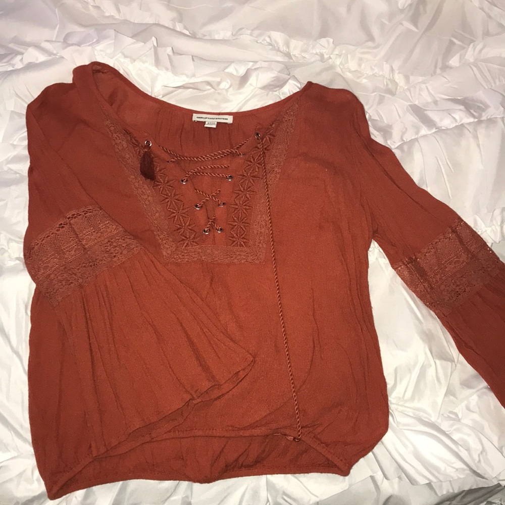 burnt orange / rust blouse